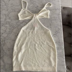 Elegant Cream Knit Dress